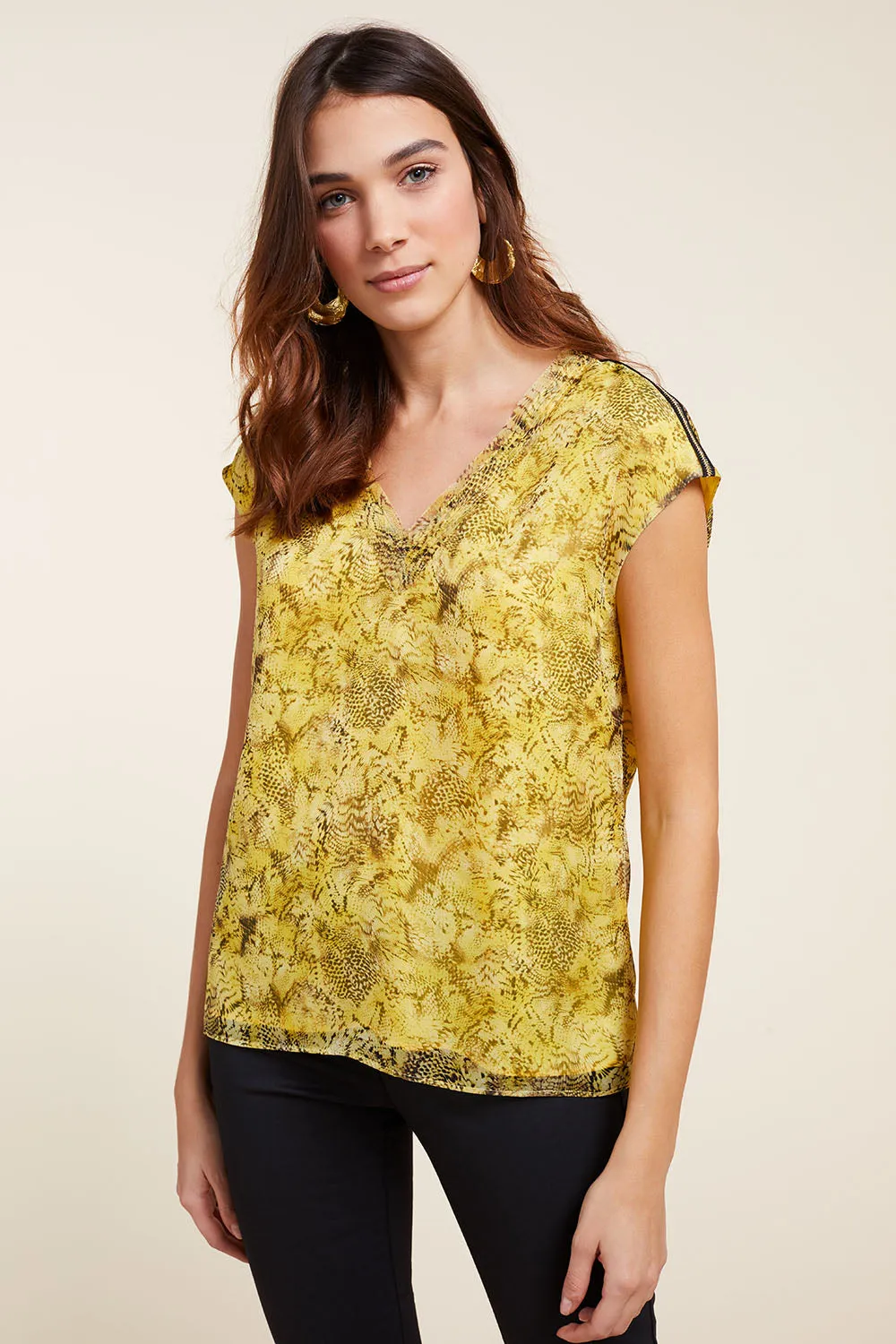 CALI - Top lemon à imprimé python