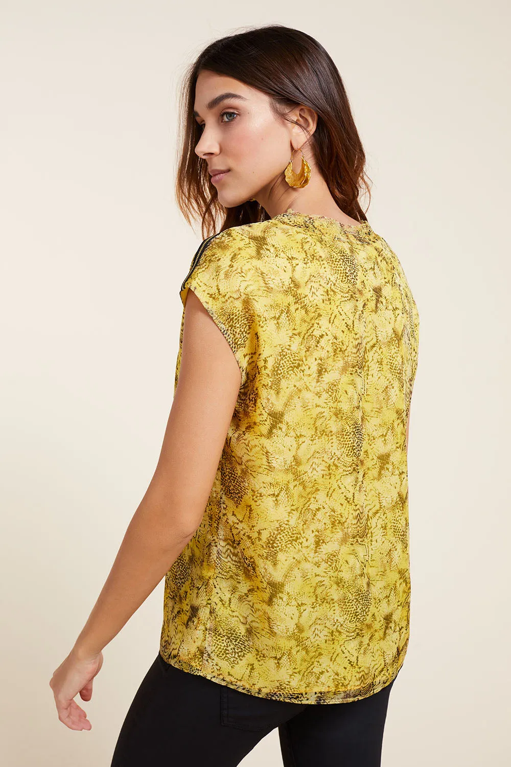 CALI - Top lemon à imprimé python