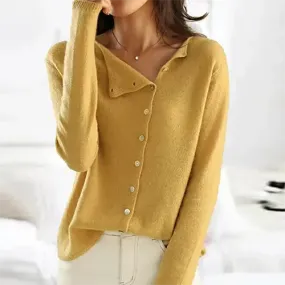 Madalyn | Cardigan Asymétrique  Boutons Pour Femme | Chaud