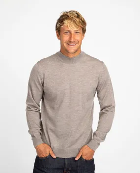 Pull col cheminée en laine mérinos